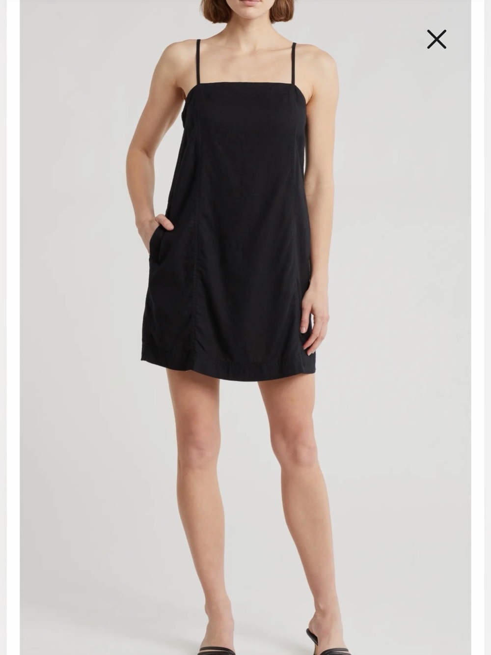 Madewell Max Linen Blend Black Minidress